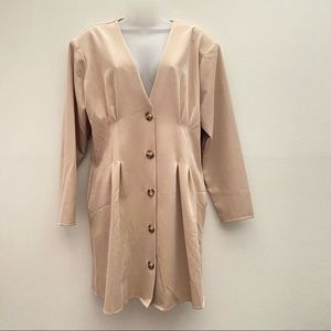 (C) ASOS Design Nipped in Waist Drop Shoulder Button Through Mini Dress Soft…